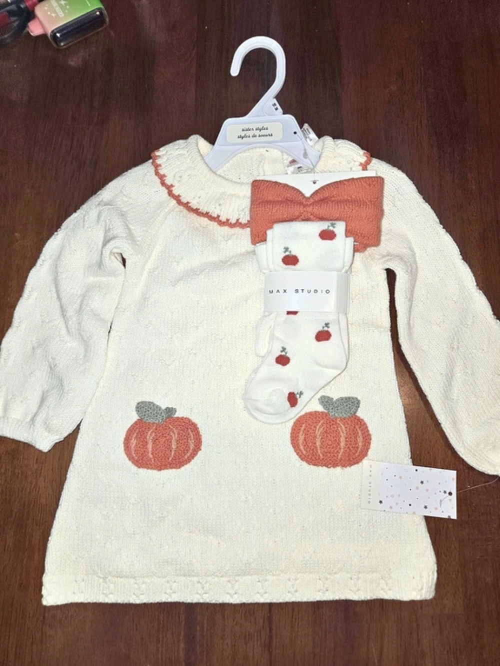 Max Studio Pumpkin Sweater Set Size 18M NWT